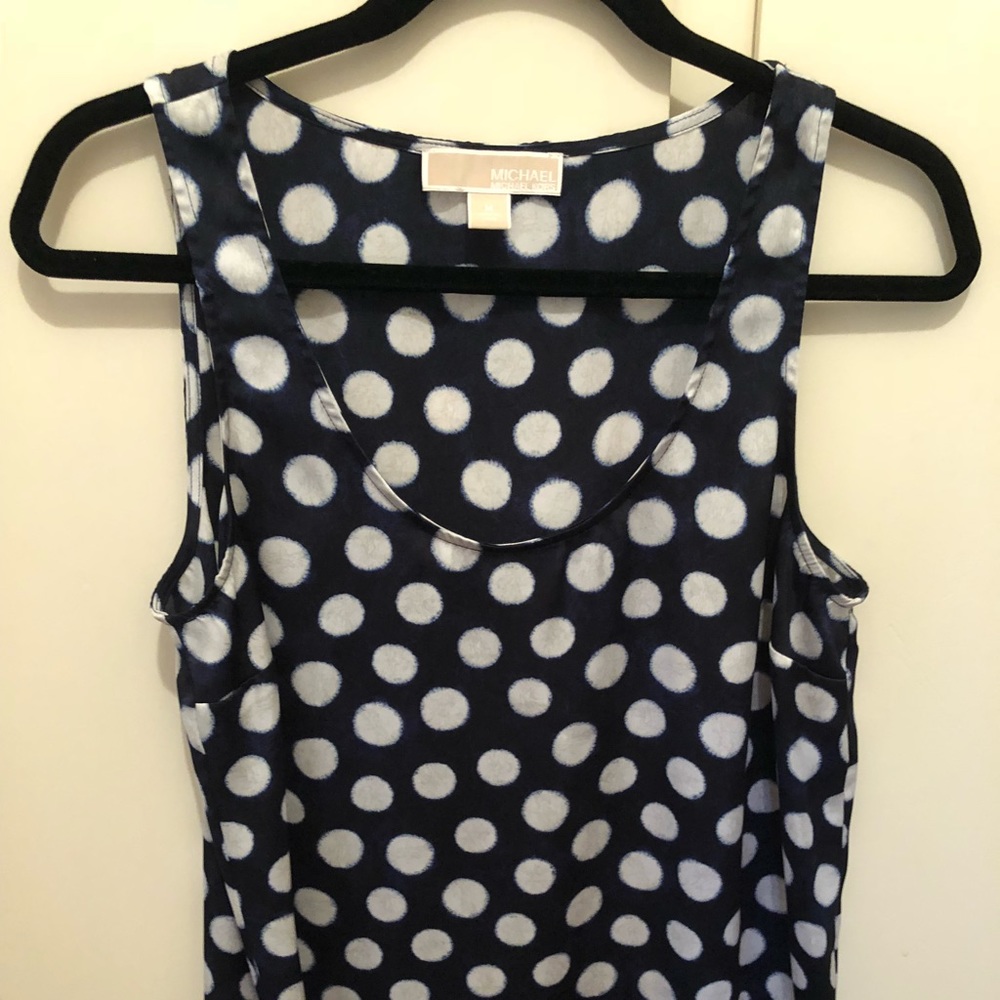 MK navy and white polka dot tank